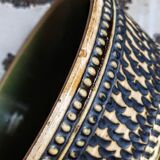 Ceramic pot cover with vintage scarifications 50s