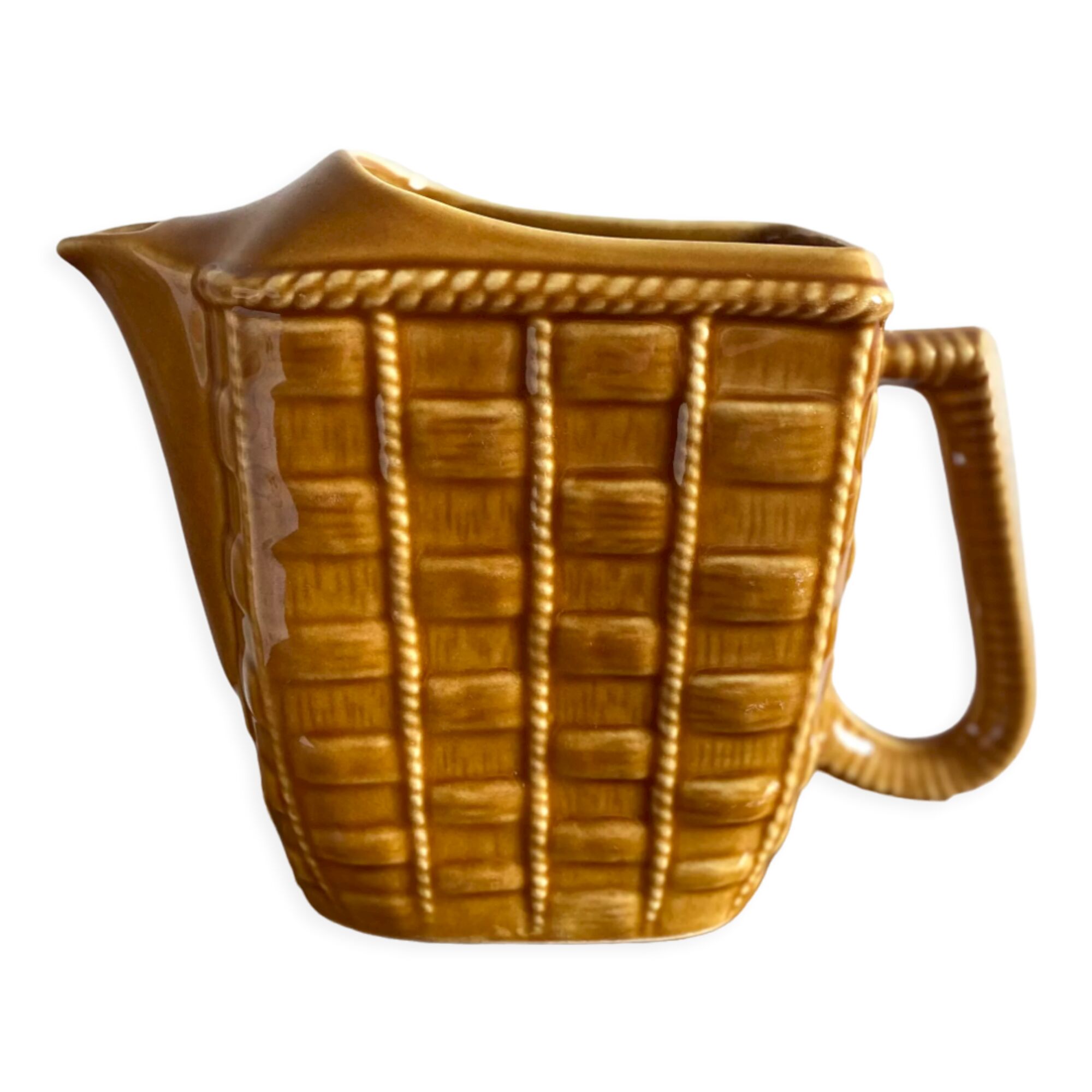 Glazed ceramic water pitcher