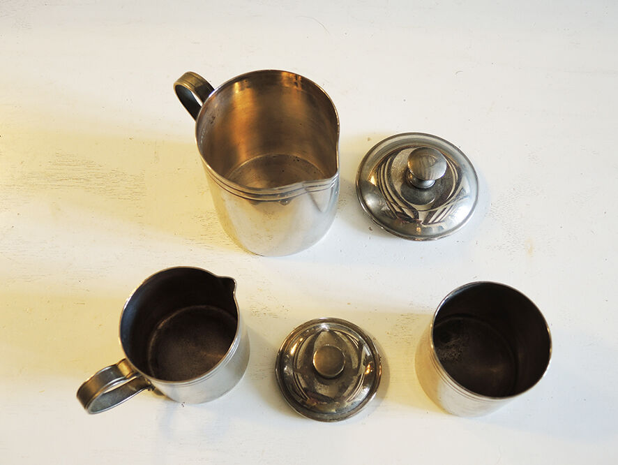 Former individual tea service in silver metal