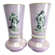 Pair of pink opaline vases