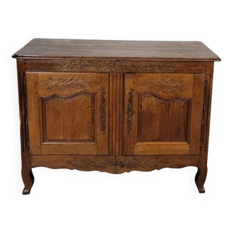 Low Norman sideboard carved in 19th century oak