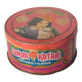 Indian round metal advertising box Sumah Katari India