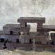 Small stool, black solid teak accent stool wabi-sabi L30 W8.5 H6.