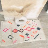 Berber carpet Azilal in colored wool woven hand in Morocco