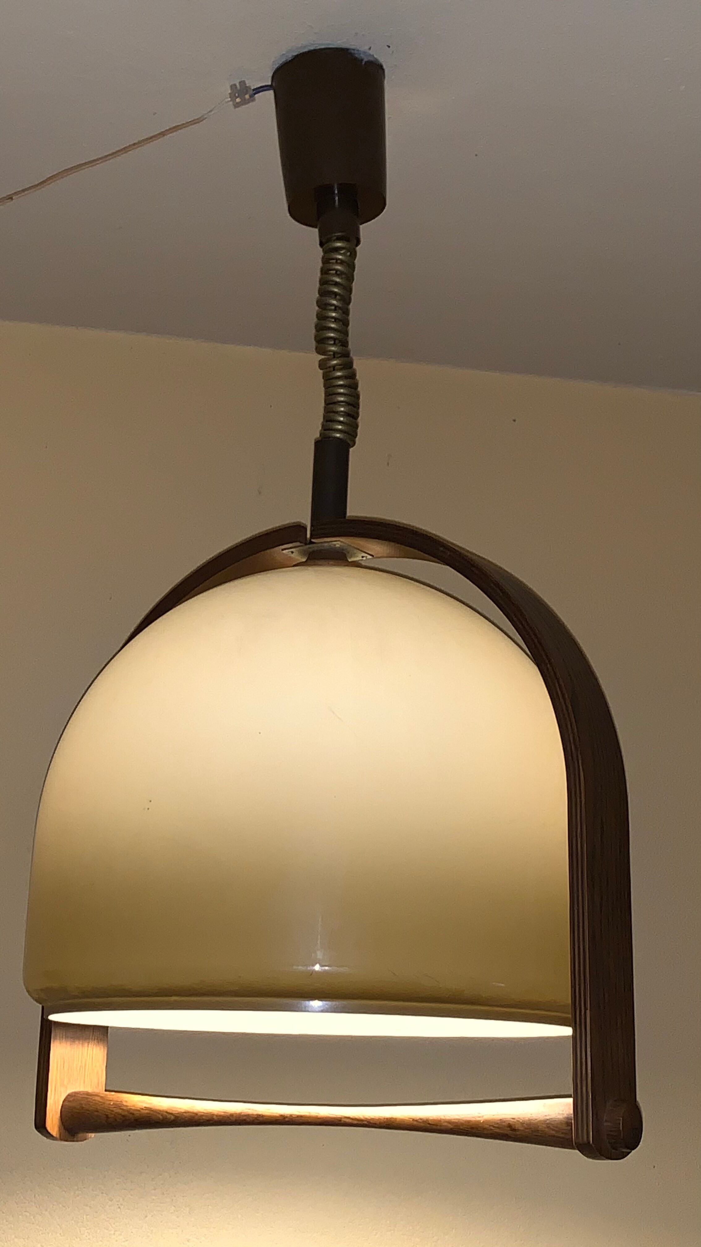 Temde Leuchten pendant lamp lucid and vintage teak