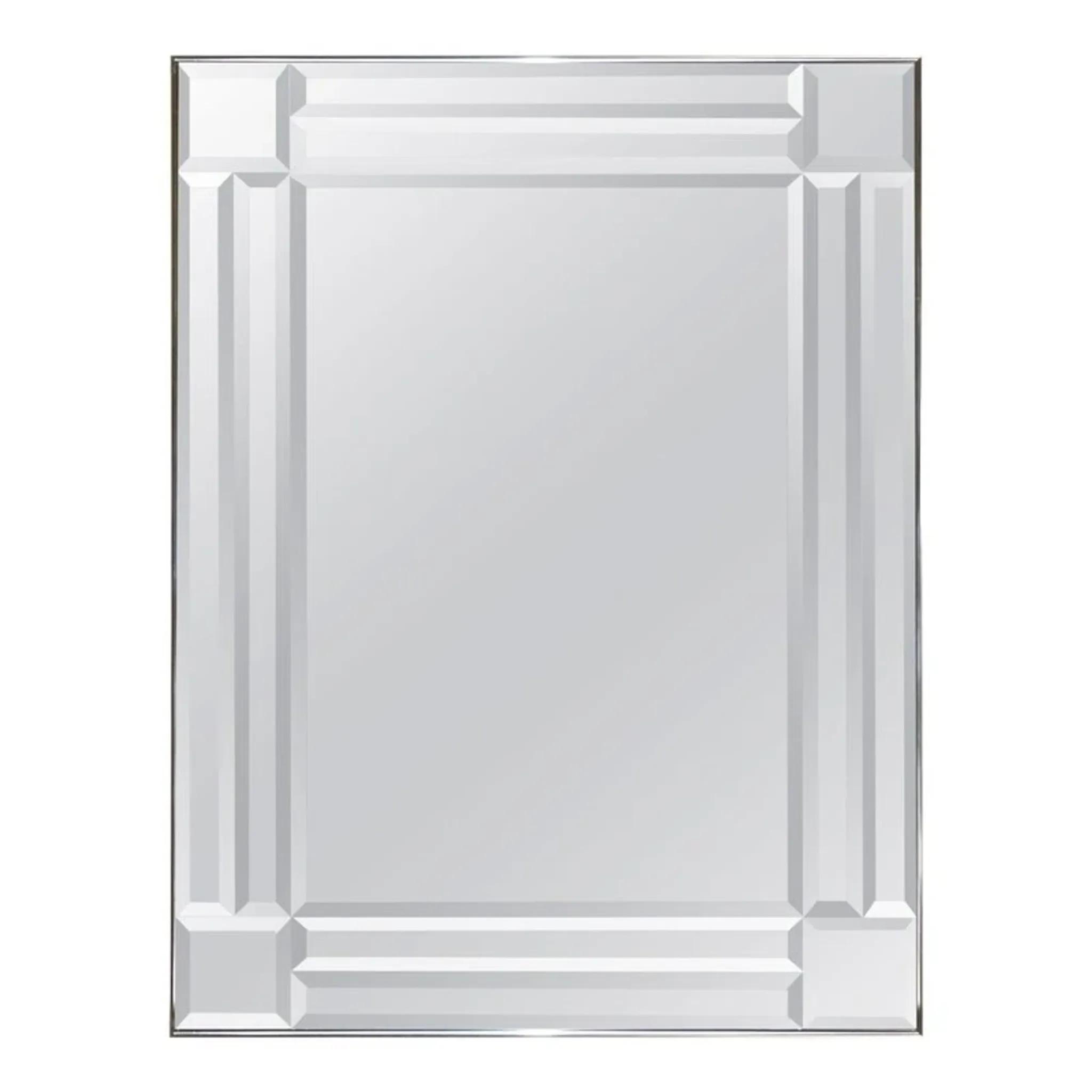Miroir Mural Rectangulaire Décoratif avec Verre Biseauté