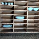 Wooden sorting cabinet with 50 compartments.