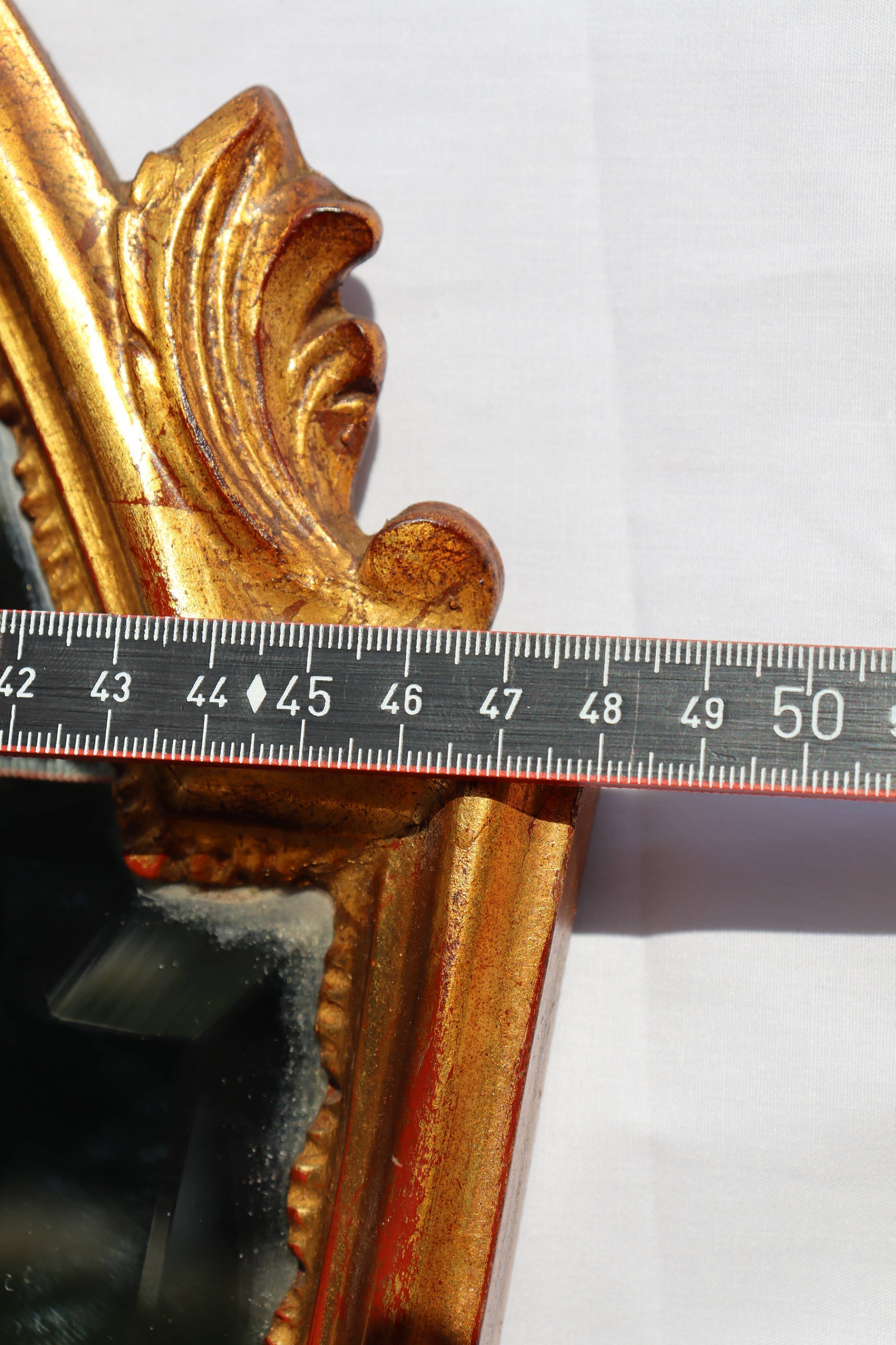 Deknudt, Vintage golden mirror Louis XV style   48x93cm