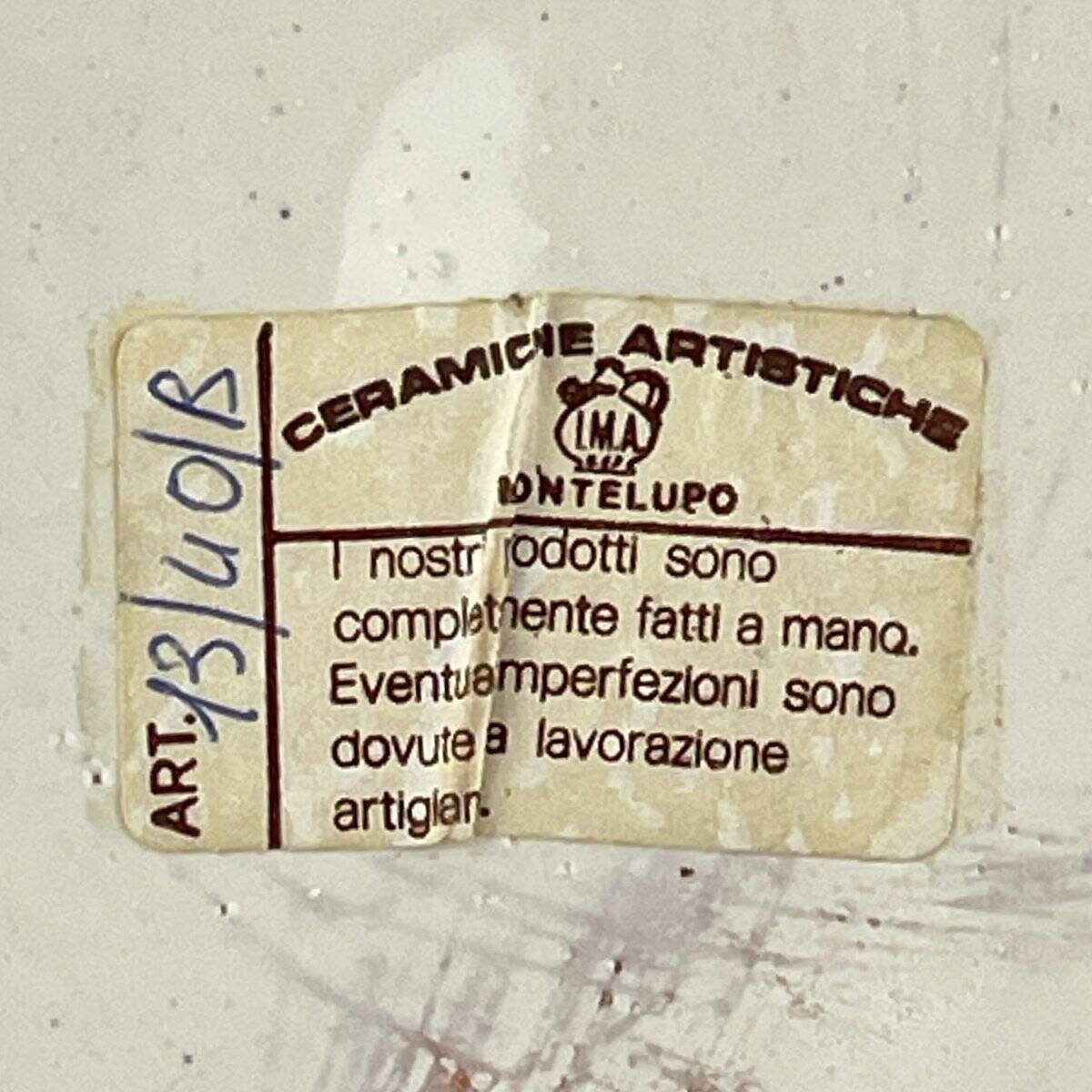 Large Blue Ceramic Vase by Ima for Montelupo Florentino, Italy, 1980s