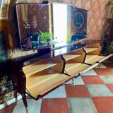 Midcentury Modern Big Mahogany Sideboard,  Osvaldo Borsani style , Italy 1950 's