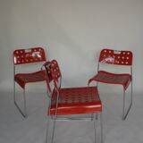 4 chaises "omstak" de Rodney Kinsmann par Bieffeplast, Italie, 1970