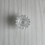Elegant pair of faceted cut crystal candlesticks