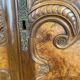 Bressane wardrobe with arched cornice, walnut and fresne magnifying glass.