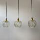 Lot 3 old vintage molded glass hanging lamp