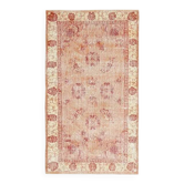 Tapis vintage turc Oushak fait à la main en laine et coton rose