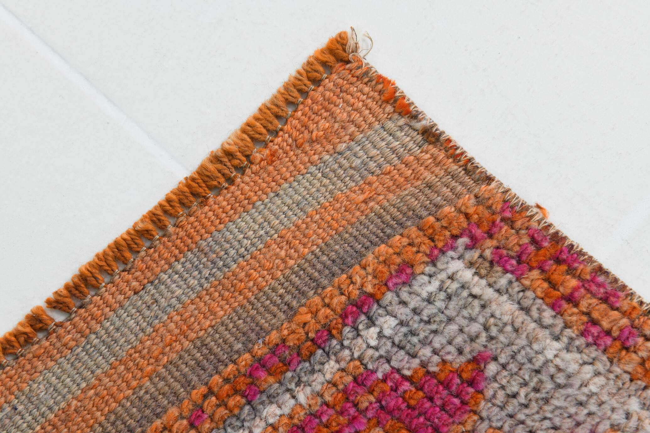 Orange & Green Turkish Runner Rug, 84x368Cm