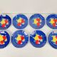 Vintage Hand-Painted Porcelain Fruit Plates, China, 1950s, Set of 8