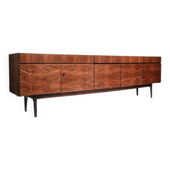 Xl diamond shaped midcentury modern sideboard in Rosewood