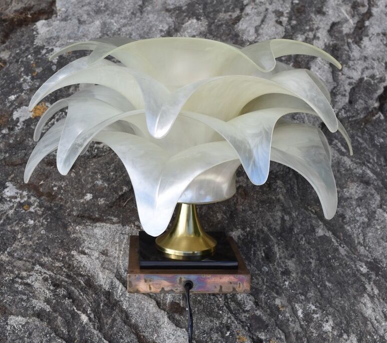 Maison Rougier vintage palm-shaped lamp from the 1970s to 1980s