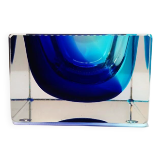1970s Square Ashtray or Catch-all in Murano Glass by Flavio Poli.