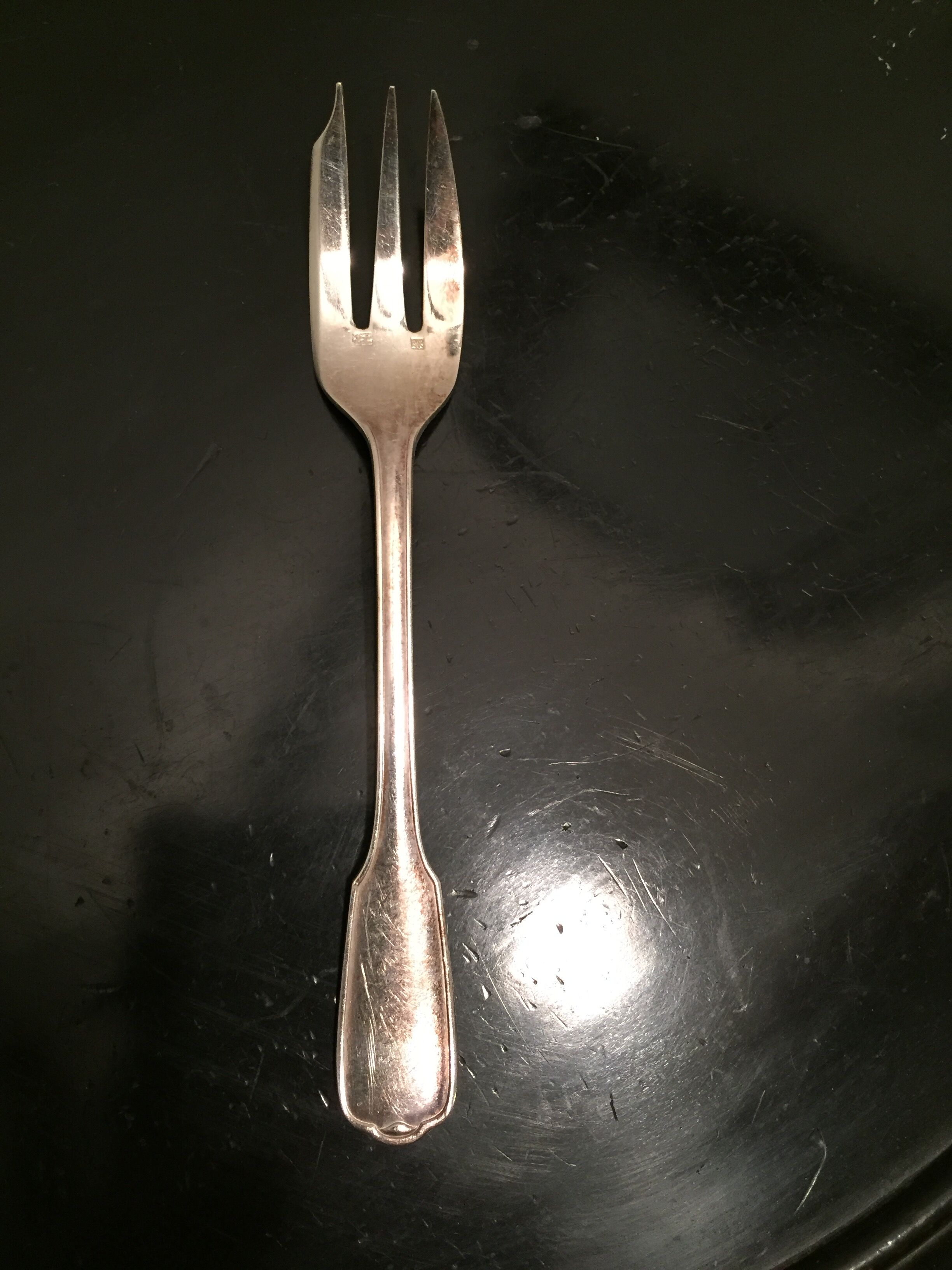 Dessert cutlery service 12 silver metal forks