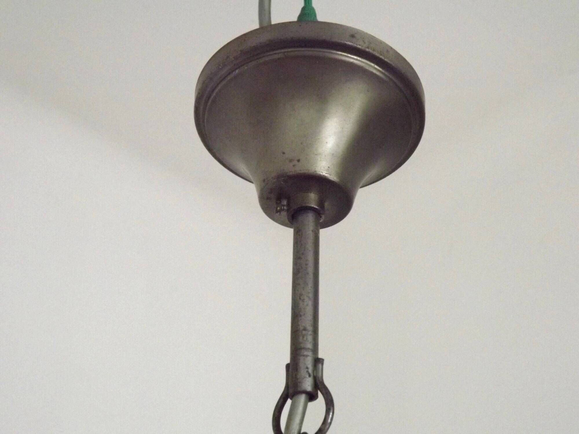 Italian Vintage Silver Brushed Metal 3 Light Flemish Style Chandelier