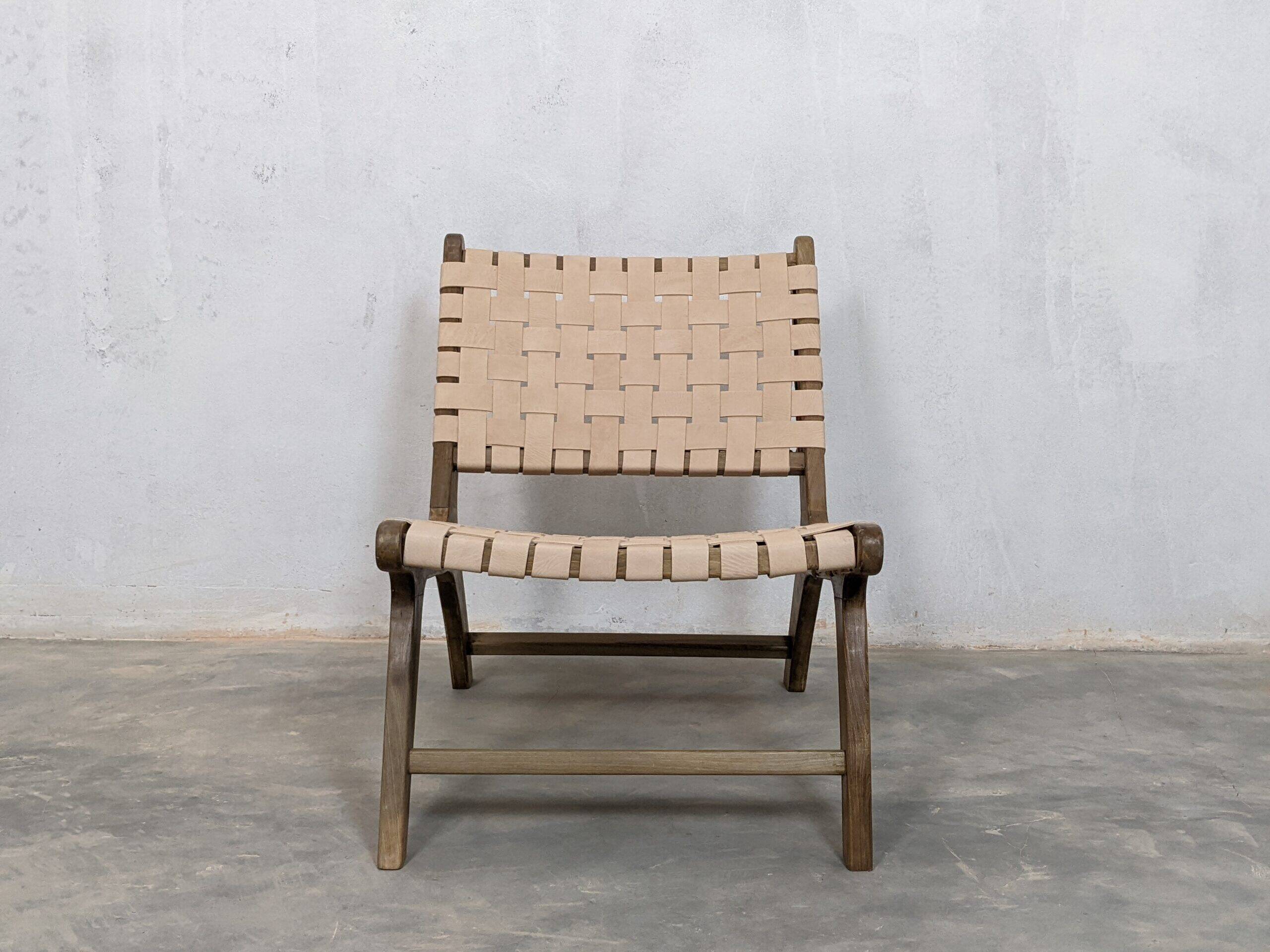 Chic Moroccan leather armchair
