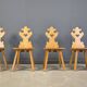Chaises tiroliennes vintage rustiques, années 1960