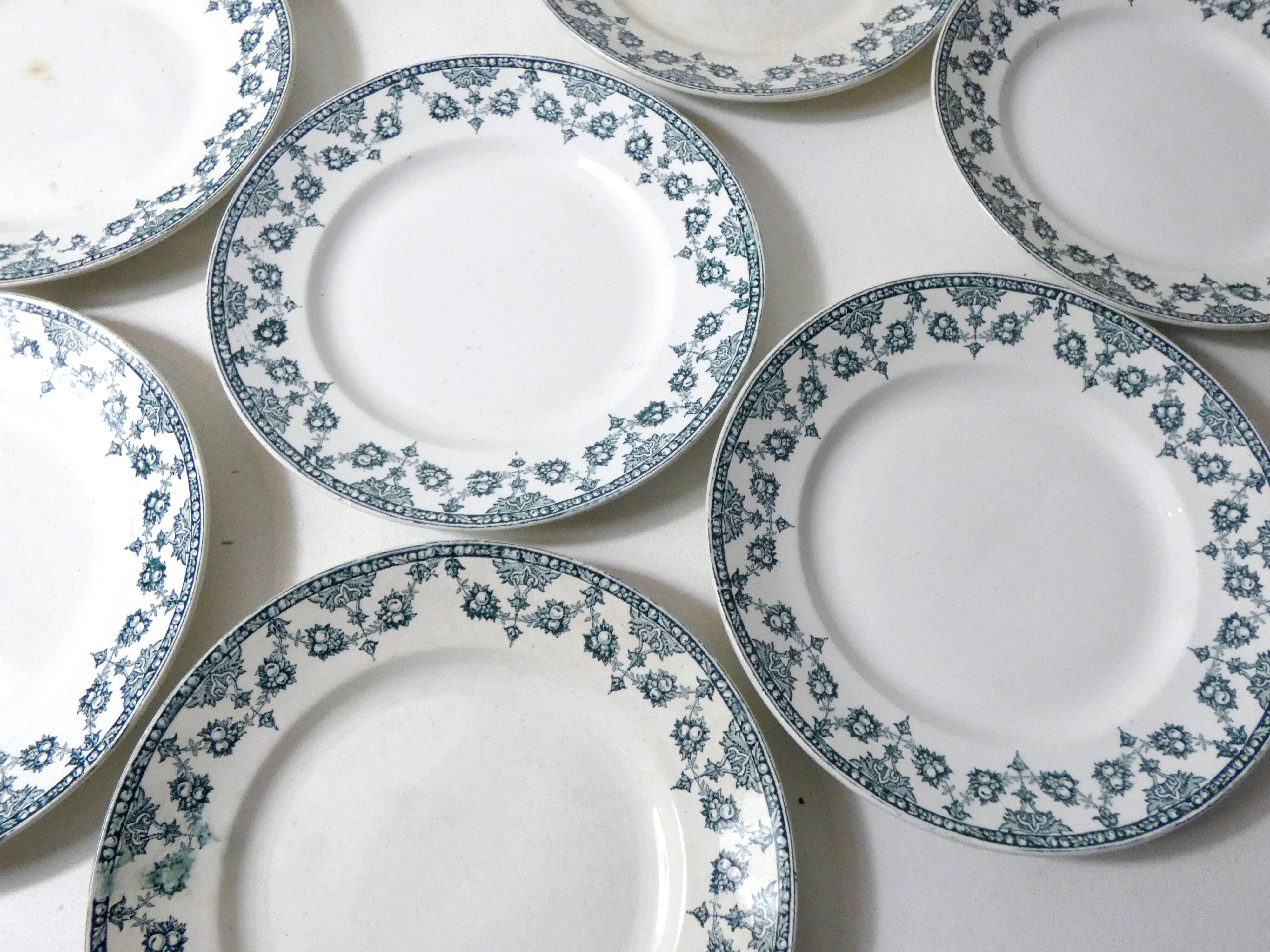 Terre de fer 8 Art Deco flat plates NORMAND model