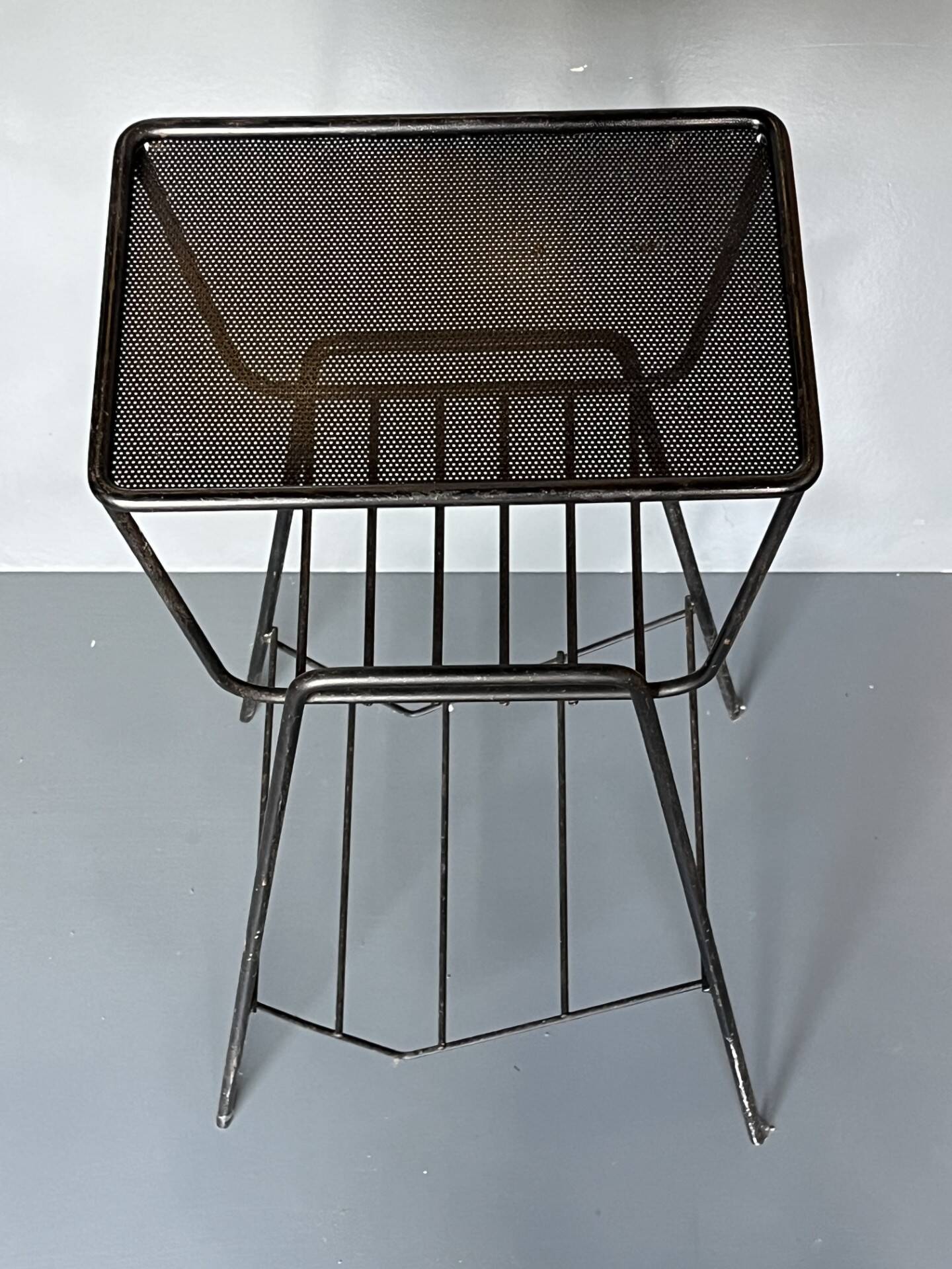 Selette années 60 en métal laqué noir et laiton