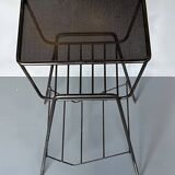 Selette années 60 en métal laqué noir et laiton