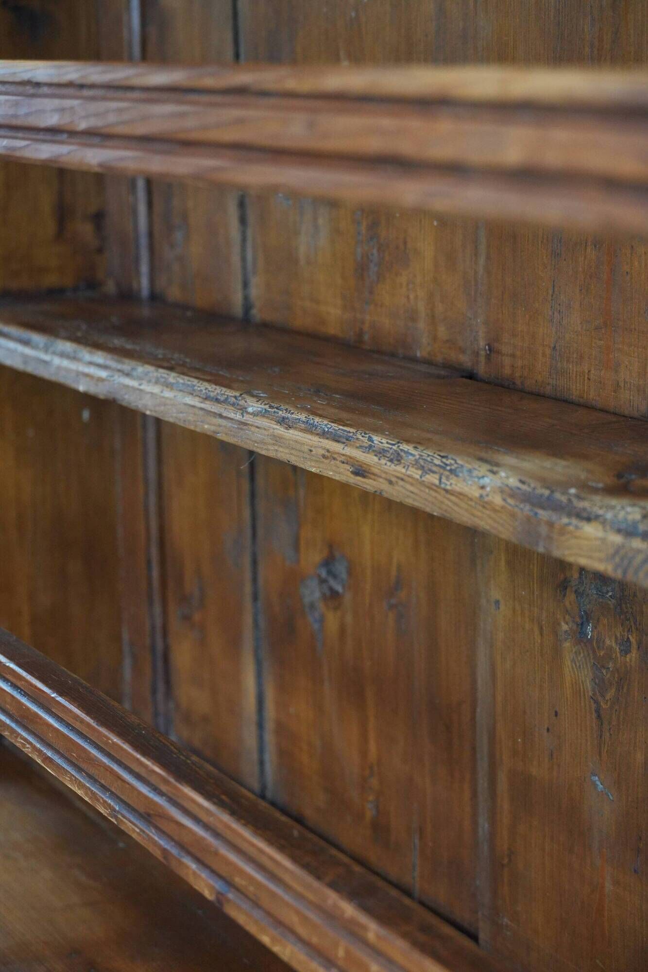 Unique late 18th / early 19th century book / buffet / shelving cabinet with a beautifully weathered patina