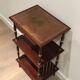 Small table in mahogany, leather and brass