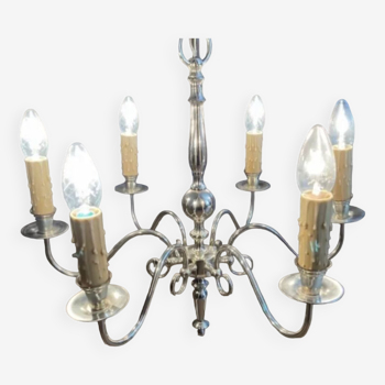 Dutch chandelier in silver metal XXth