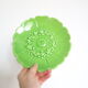 Plates Vallauris Alain Maunier, 1970, in the shape of a flower, in green earthenware