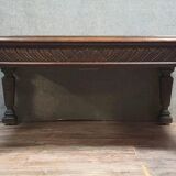 Important Renaissance style table in solid oak, circa 1850