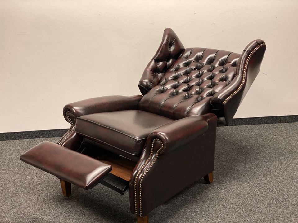 Vintage Handmade Chesterfield Recliner Armchair