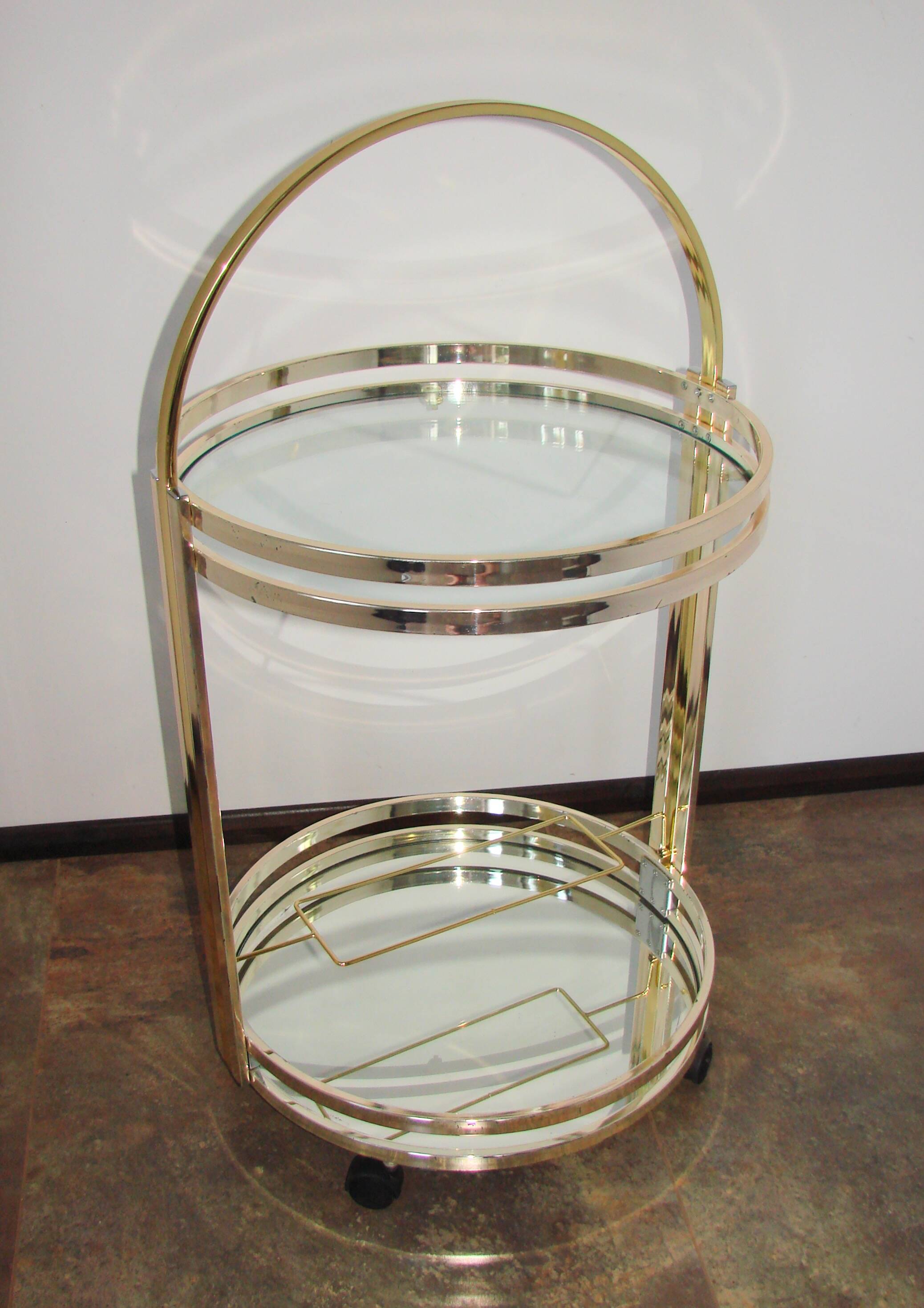 Art Deco mobile drinks trolley on wheels, 1970s