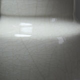 Large Art Deco toilet bowl, antique cracked faience.