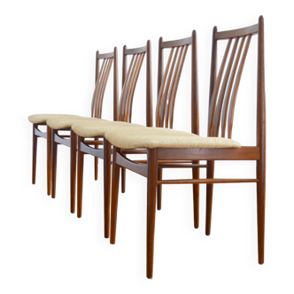 Suite de 4 chaises à manger scandinave 1960s