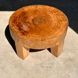 Quadripod coffee table in solid wood monoxyl natural color (dark)