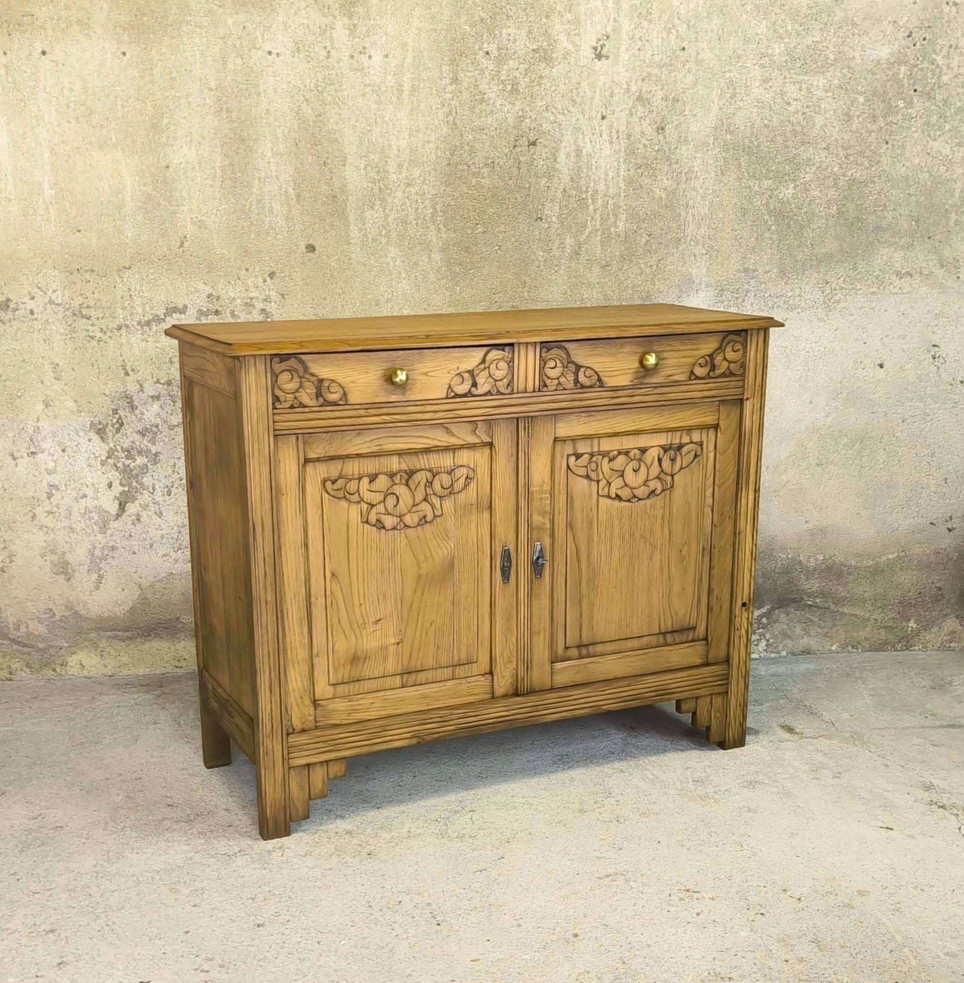 Vintage Art Deco wooden Parisian sideboard.
