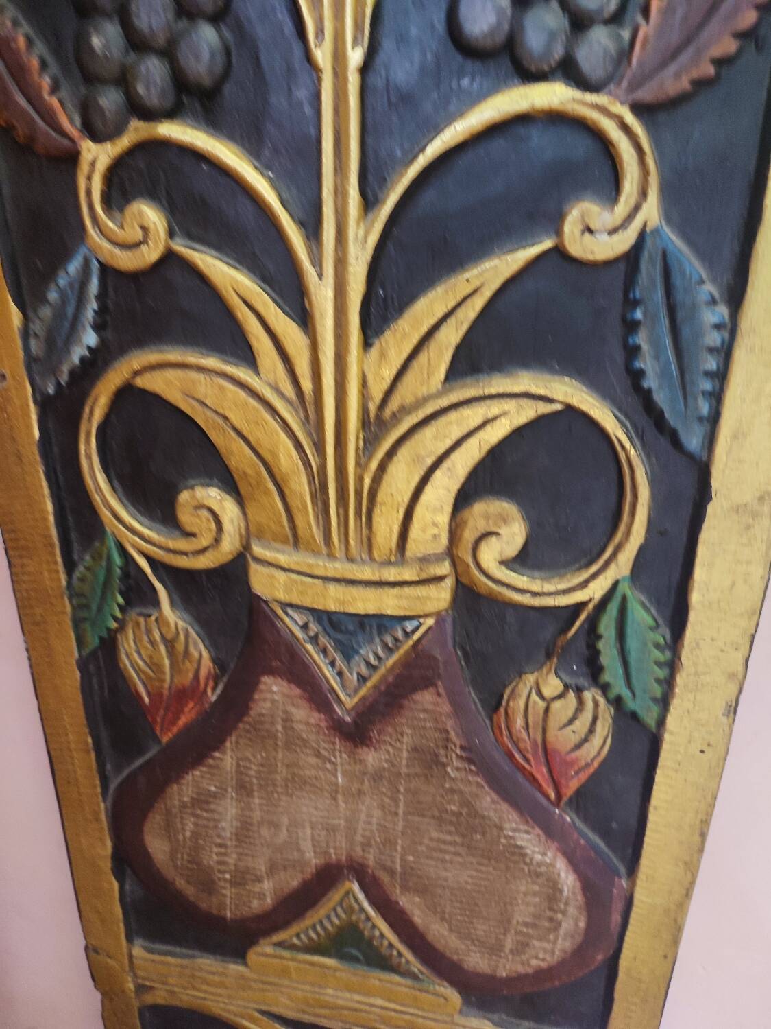 Antique carved wooden panel