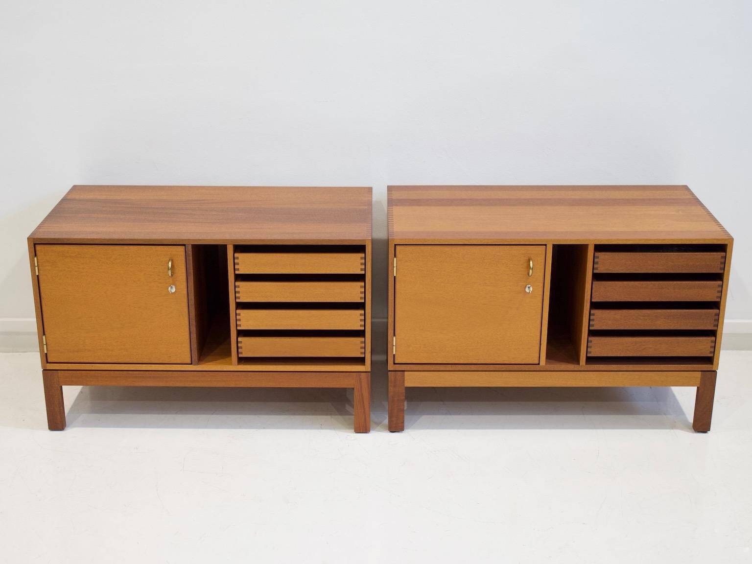 Pair of modern wooden credenzas from the mid-20th century by Christian Hvidt.