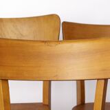 4 chaises de salle à manger « Frankfurter » en hêtre, Allemagne, années 1950