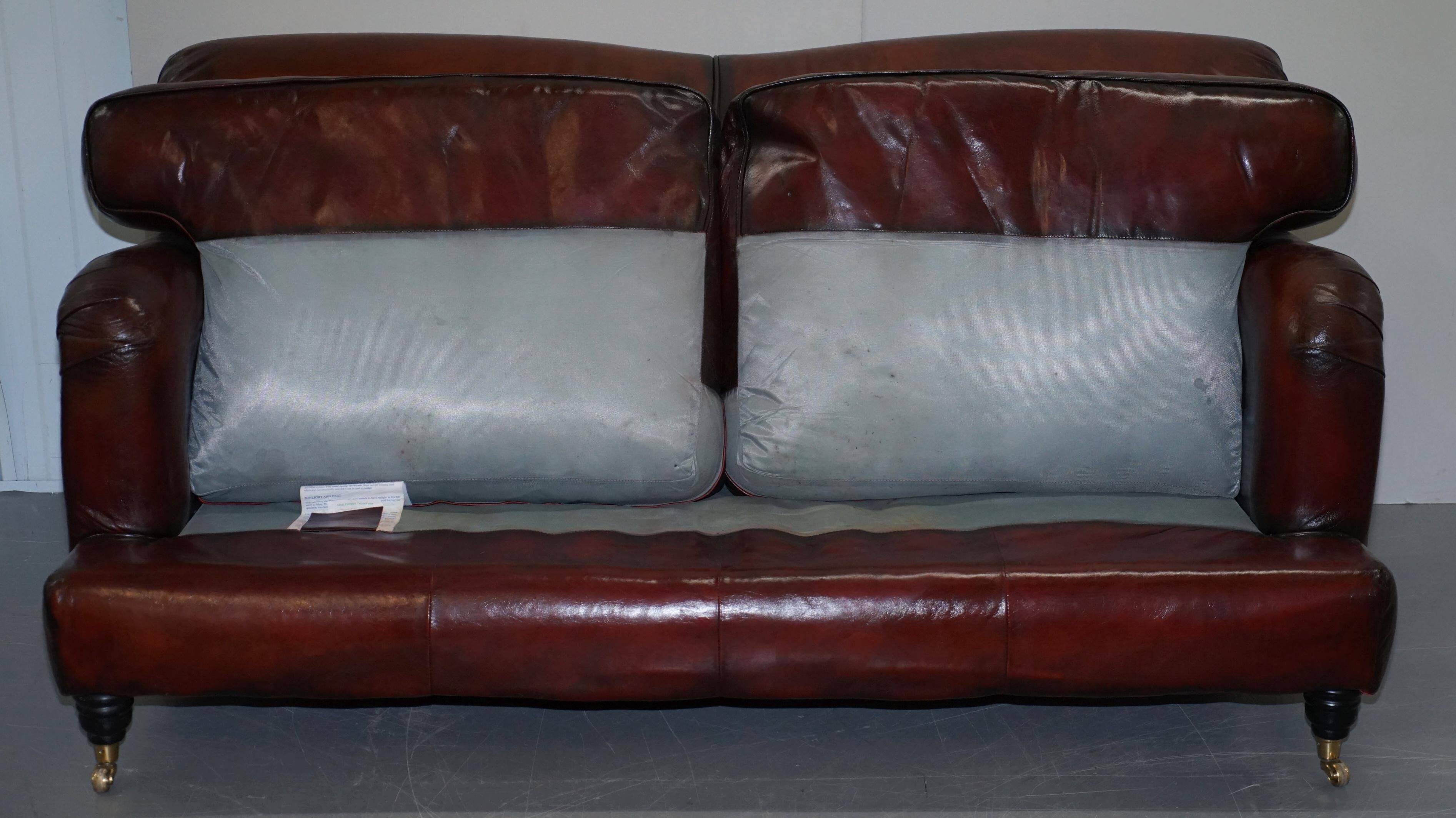 Restored leather canapé in Howard & Son style