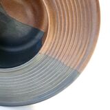 Black and Brown Hand-Painted Ceramic Piece attributed to Franco Bucci, Italy