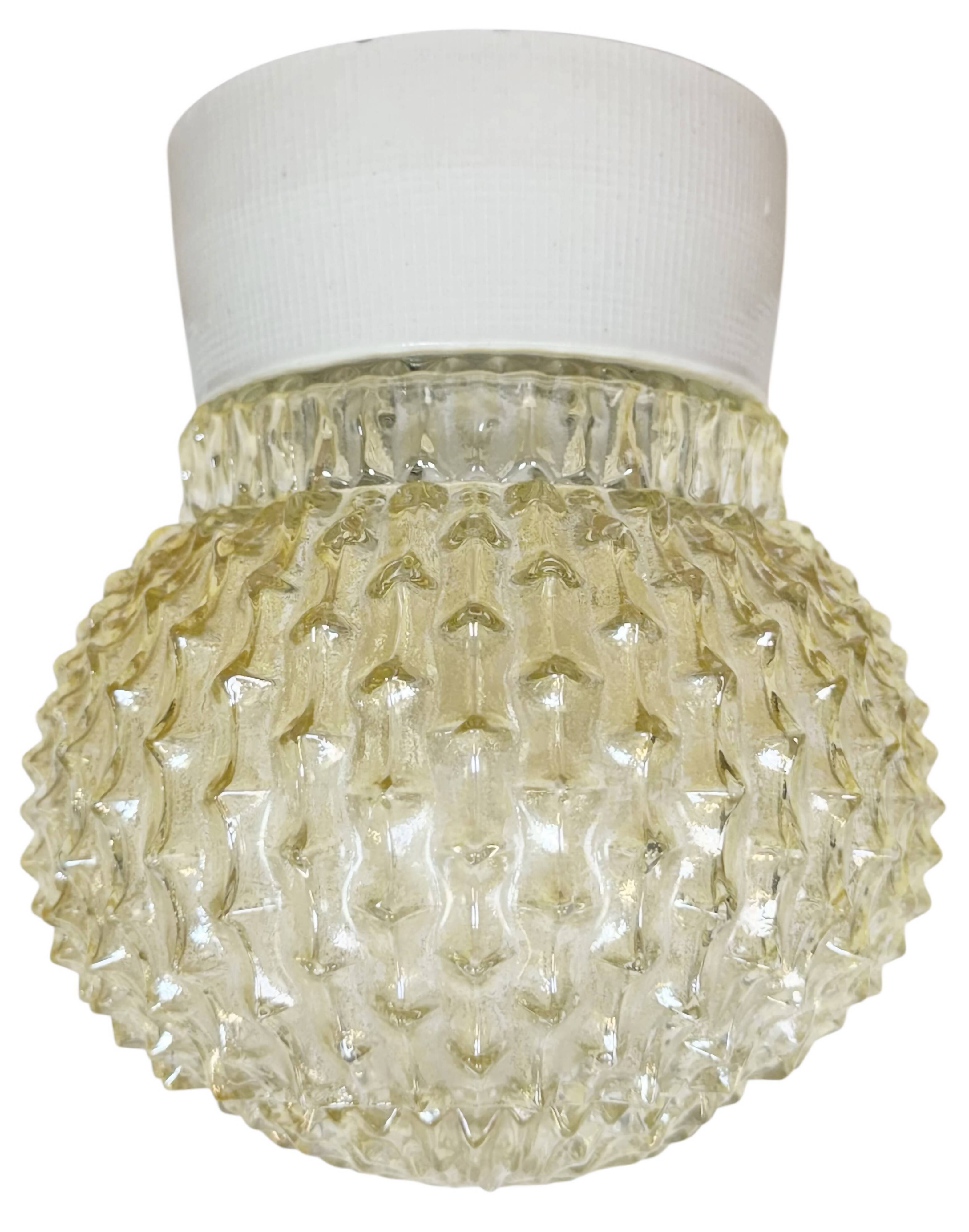 Vintage White Porcelain Ceiling Light, 1970s