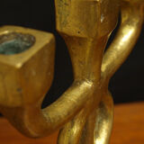 Brutalist bronze chandelier