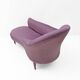 Italian Mid-Century Style Dormeuse in Mauve Velvet with Brass Feet